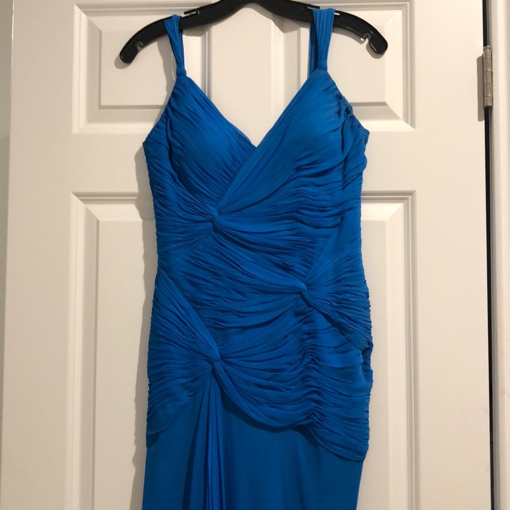 Full length blue gown